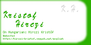 kristof hirczi business card